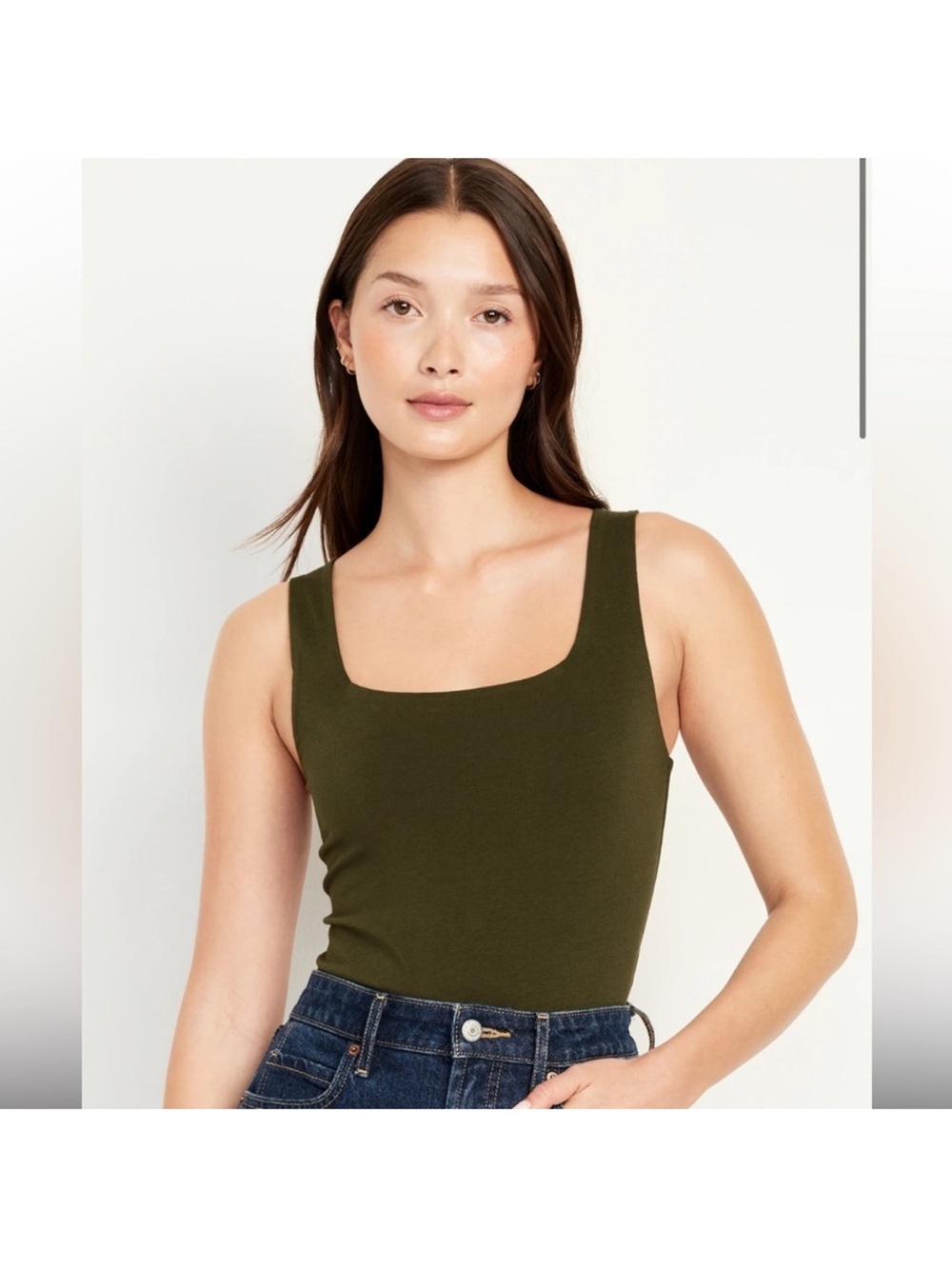 Square-Neck Tank Top Bodysuit